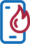 icon burning phone
