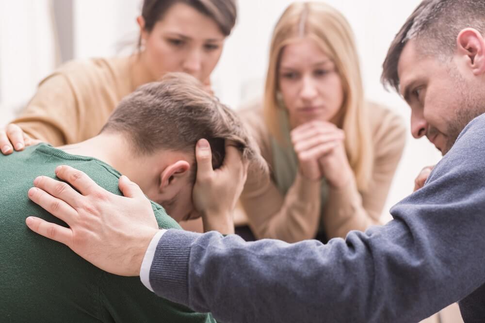 Sad man crying on the death of his late wife due to accident.